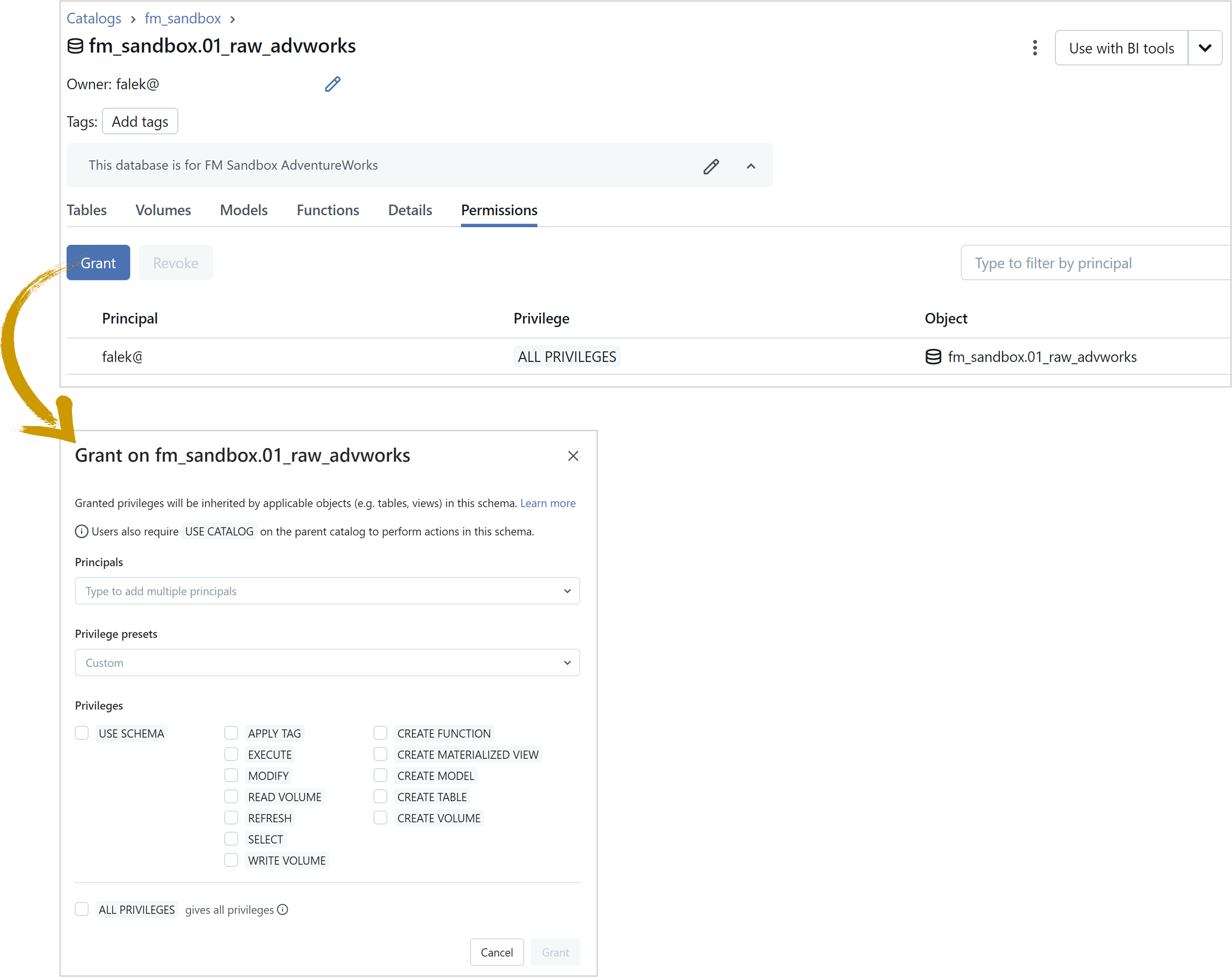 Data Access – Permissions and Grants